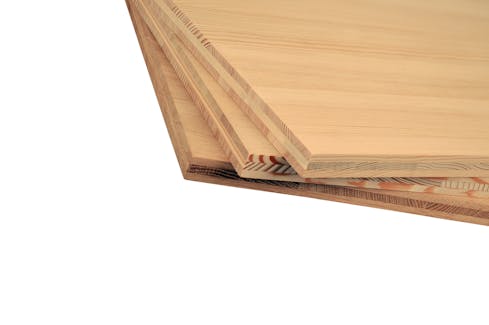 Solid wood boards glued together with PVAc adhesives